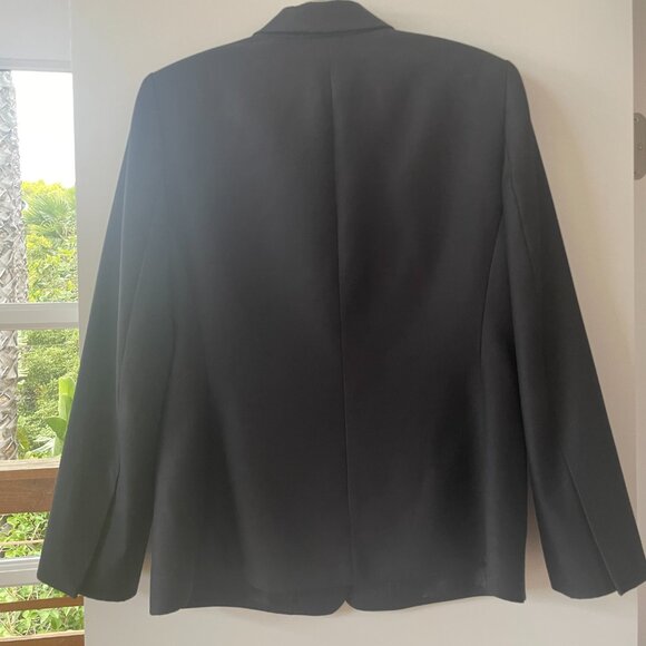 Anne Klein Single Button Long Blazer Jacket in Black, Size 14 - Picture 2 of 7